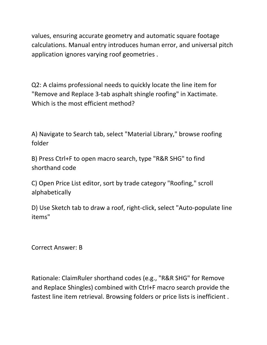 Preview page 2 of State farm estimatics exam – complete 2026 version with verified questions and correct answers – graded a+