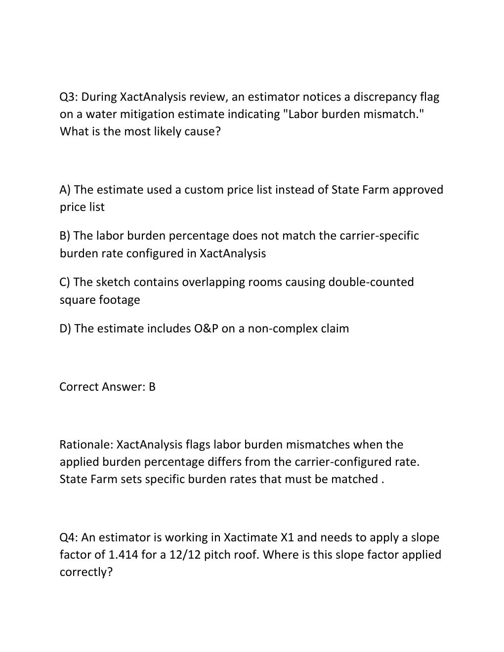 Preview page 3 of State farm estimatics exam – complete 2026 version with verified questions and correct answers – graded a+