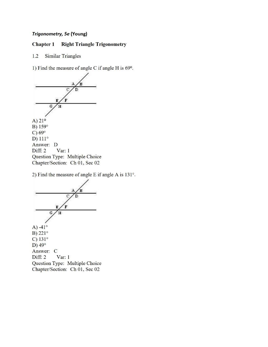 Preview page 10 of Test Bank for Trigonometry 5th Edition by Cynthia Y. Young