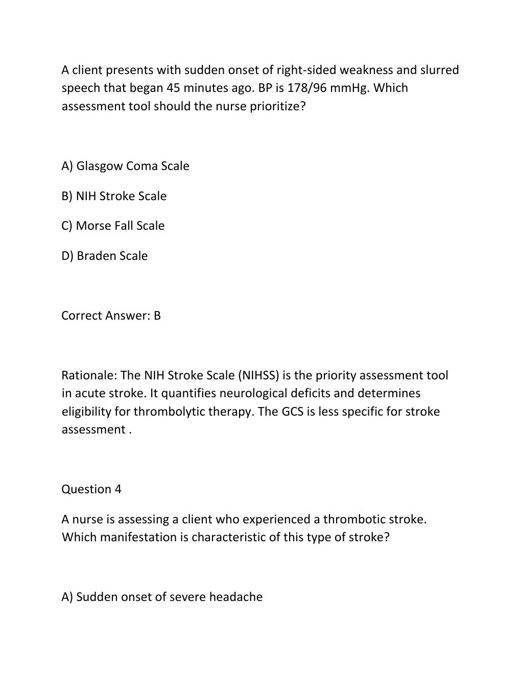 Preview page 3 of Ati detailed answer key ss.n4581 stroke and intracranial problems..