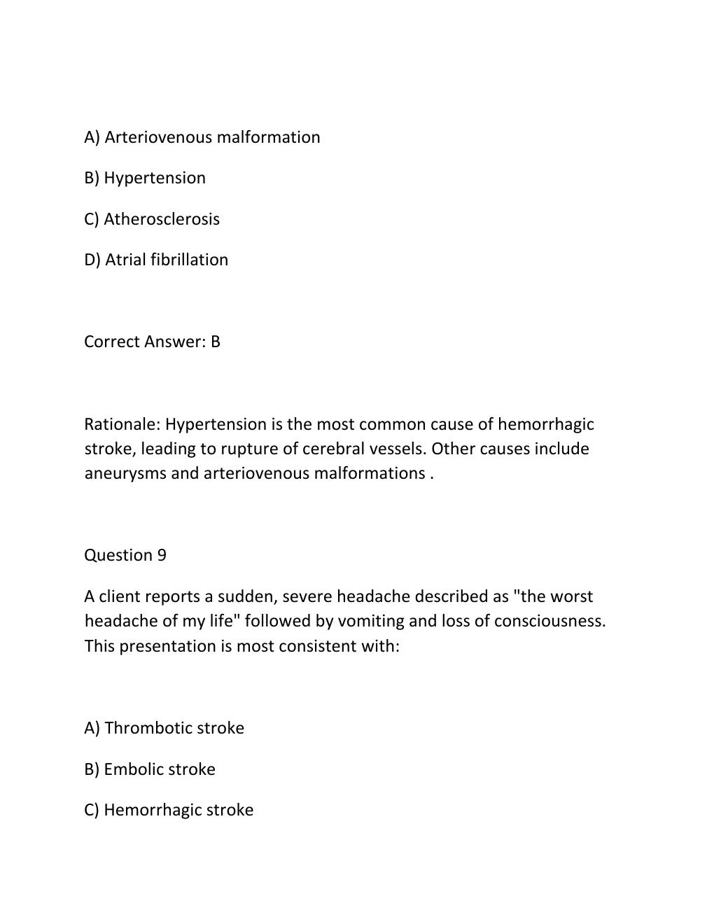 Preview page 7 of Ati detailed answer key ss.n4581 stroke and intracranial problems..