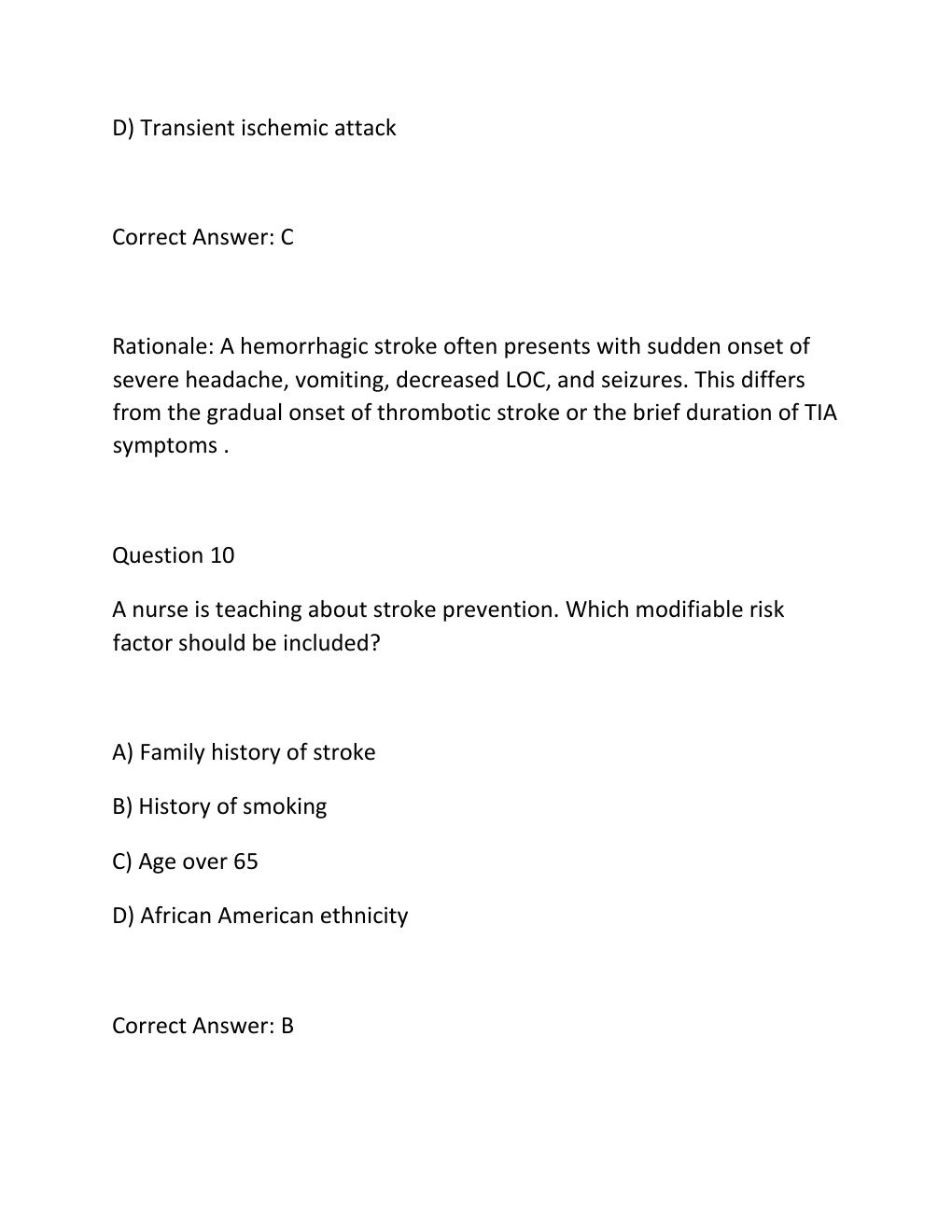 Preview page 8 of Ati detailed answer key ss.n4581 stroke and intracranial problems..