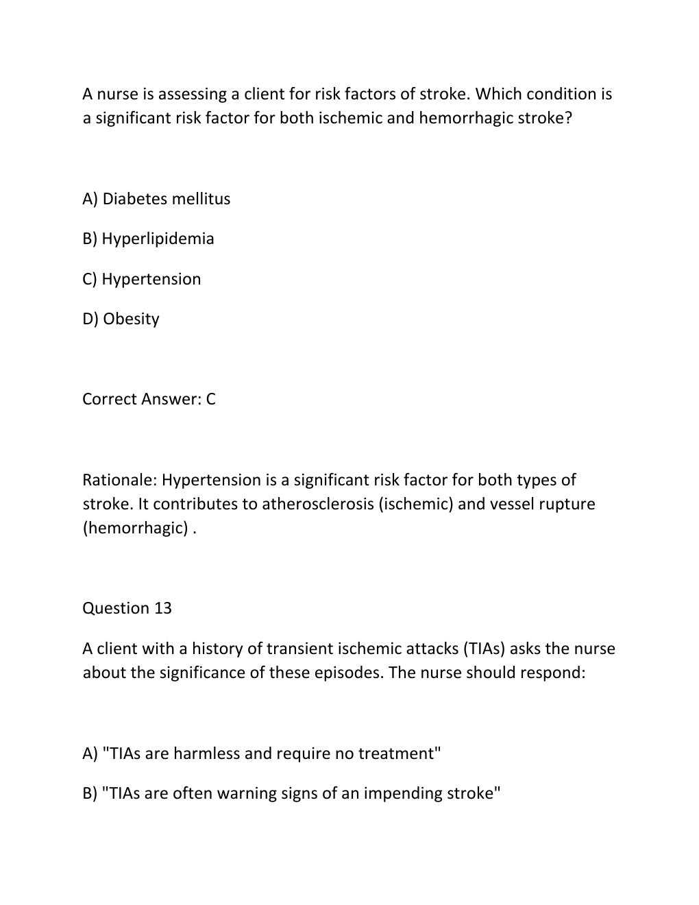 Preview page 10 of Ati detailed answer key ss.n4581 stroke and intracranial problems..