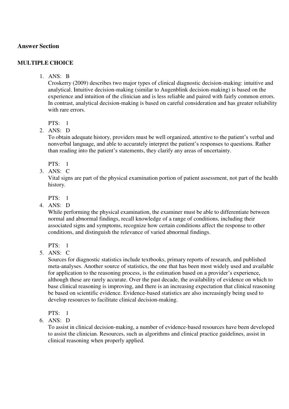 Preview page 4 of TEST BANK FOR ADVANCED ASSESSMENT INTERPRETING FINDINGS AND FORMULATING DIFFERENTIAL DIAGNOSES 5th Edition Mary Jo Gools