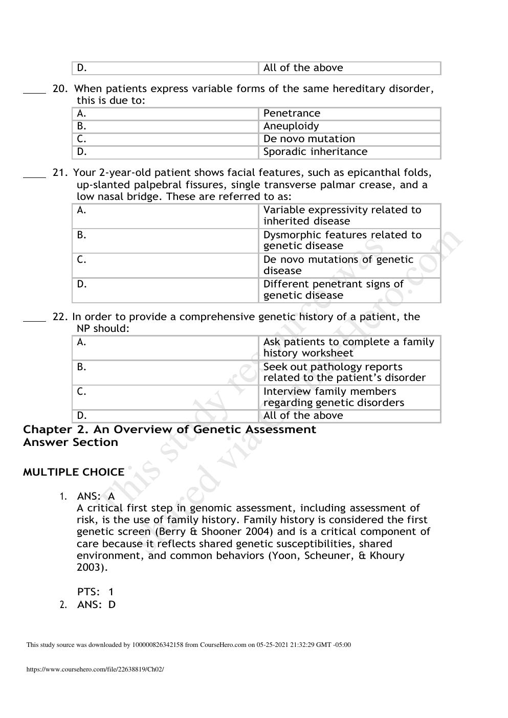 Preview page 10 of TEST BANK FOR ADVANCED ASSESSMENT INTERPRETING FINDINGS AND FORMULATING DIFFERENTIAL DIAGNOSES 5th Edition Mary Jo Gools