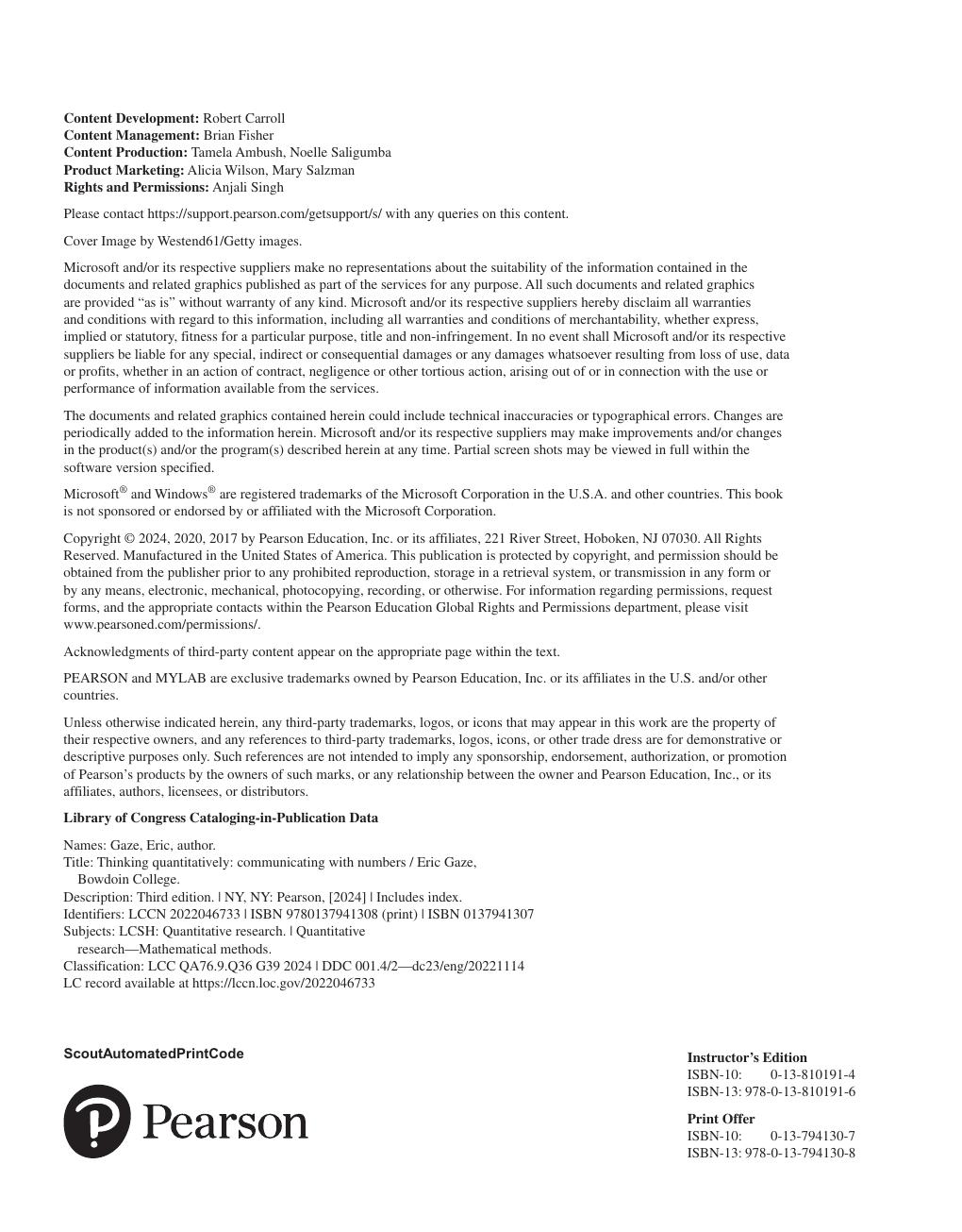 Preview page 3 of Thinking Quantitatively Communicating with Numbers 3rd Edition by Eric Gaze