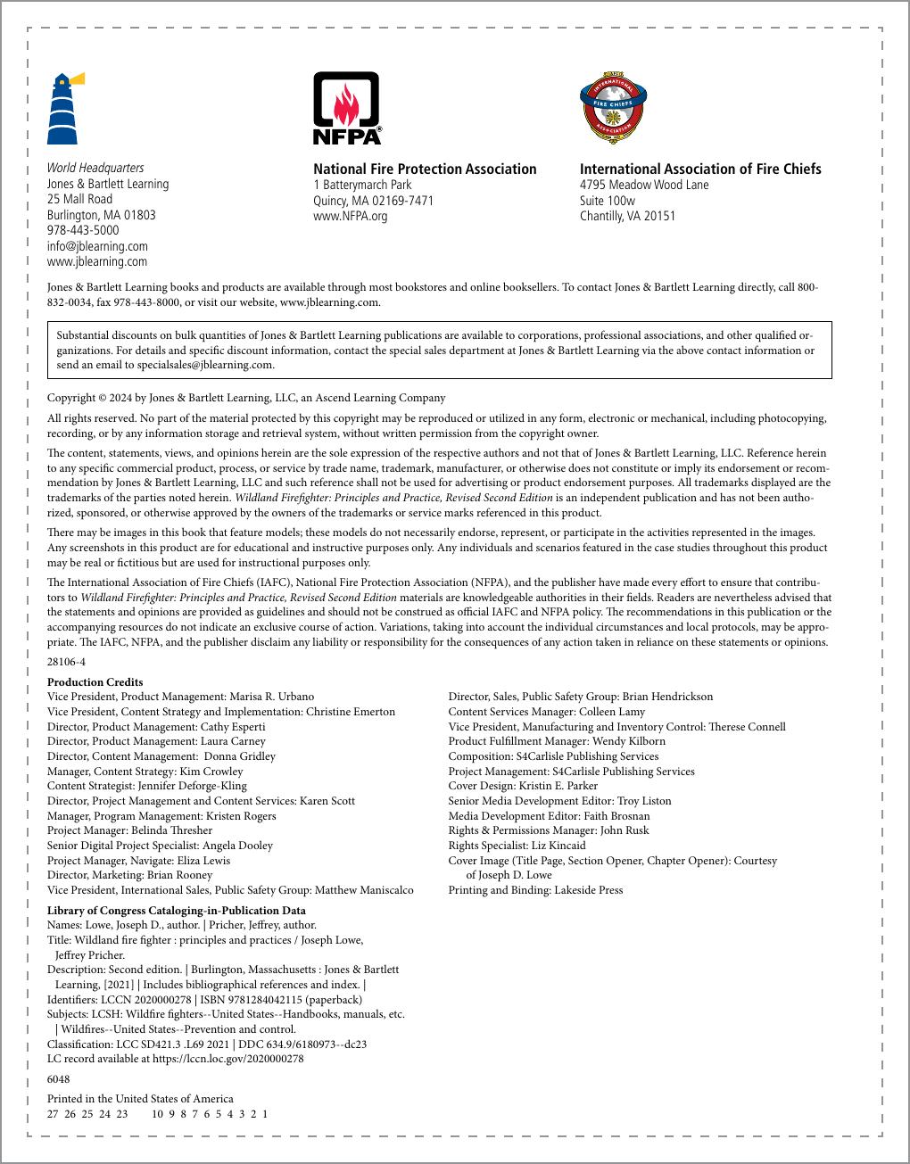 Preview page 3 of Wildland Fire Fighter Principles and Practice 2nd Edition By Joseph Lowe, Jeff Pricher