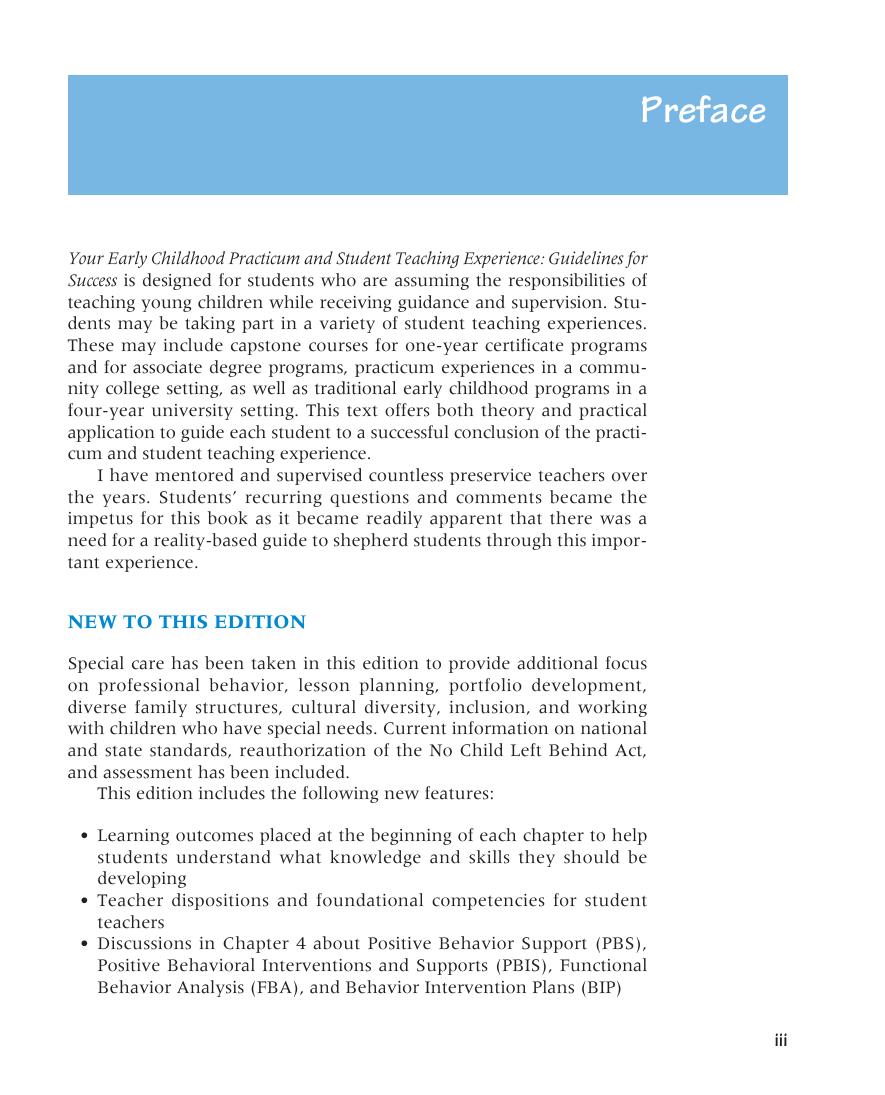 Preview page 6 of Your Early Childhood Practicum and Student Teaching Experience Guidelines for Success 3rd Edition By Carroll Tyminski