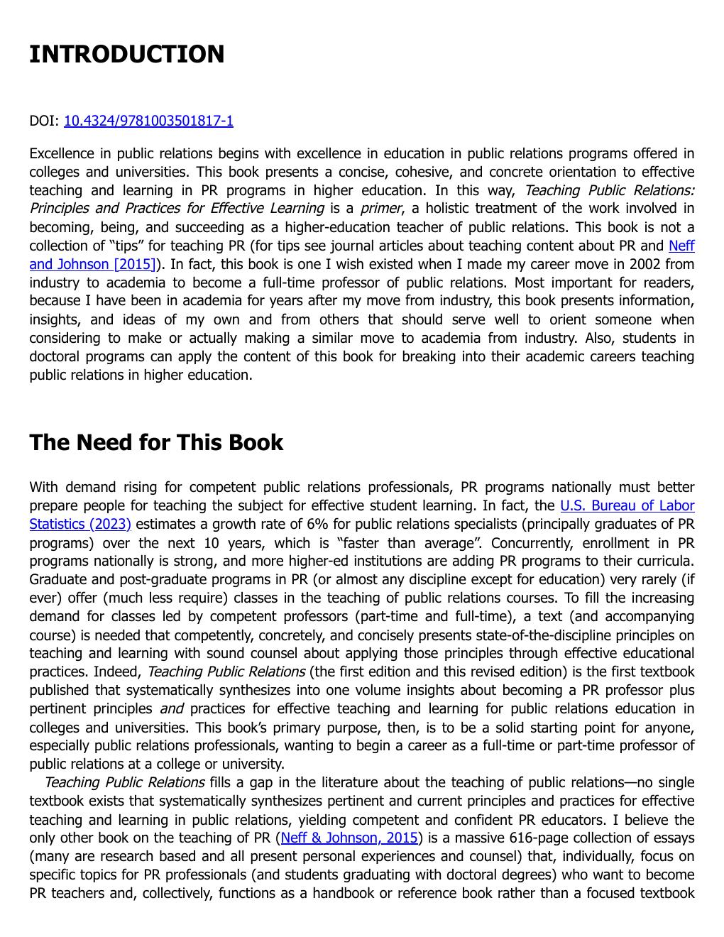 Preview page 10 of (EPUB) eBook Teaching Public Relations 1st Edition By Peter M. Smudde
