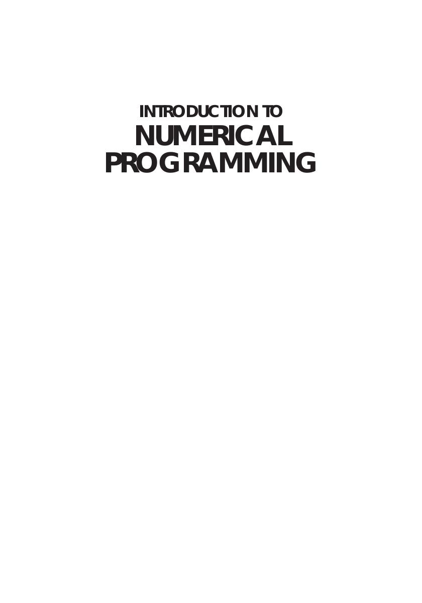 Preview page 2 of Introduction to Numerical Programming A Practical Guide for BY Titus A Beu