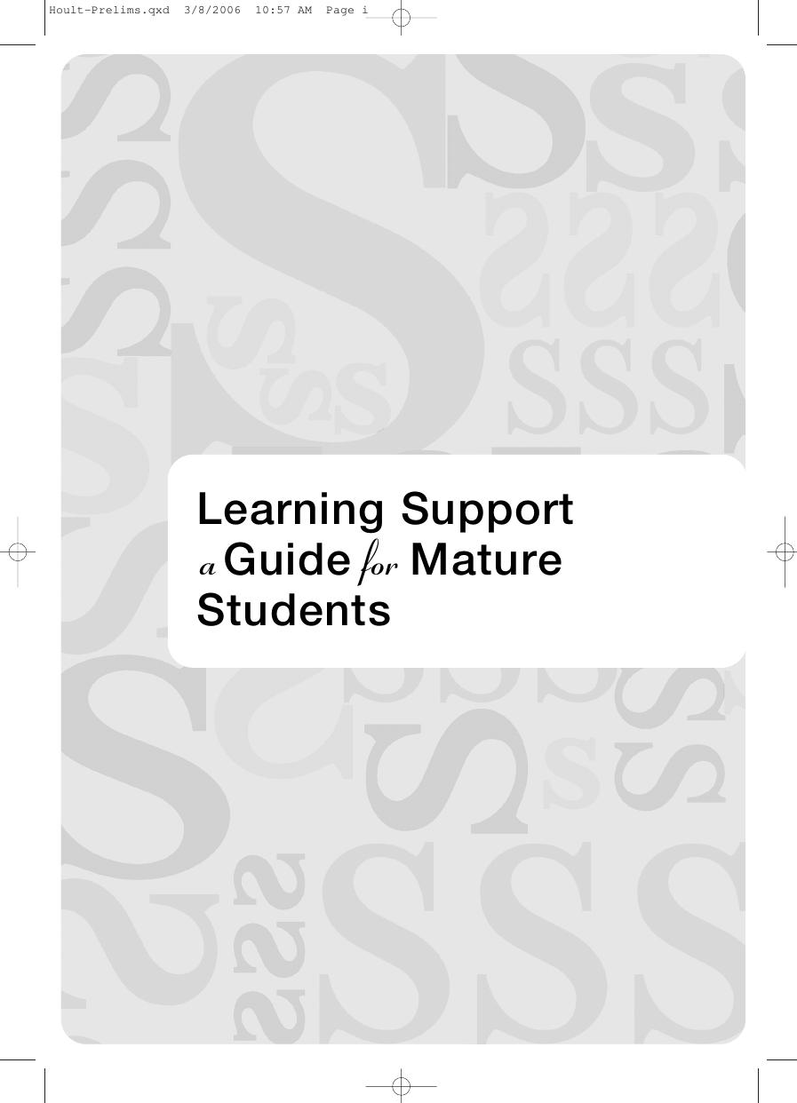 Preview page 2 of Learning Support for Mature Students By Elizabeth Hoult