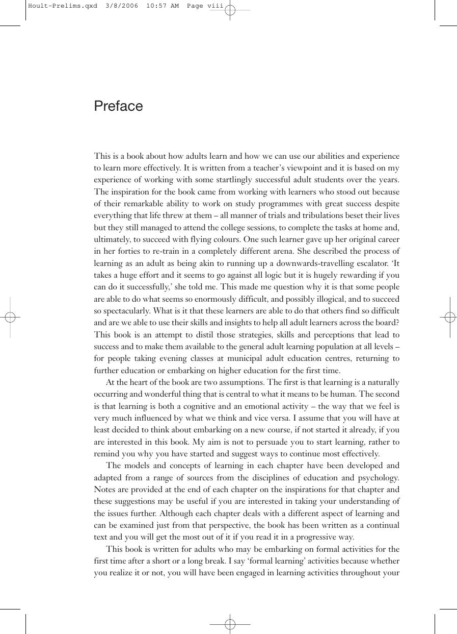 Preview page 9 of Learning Support for Mature Students By Elizabeth Hoult