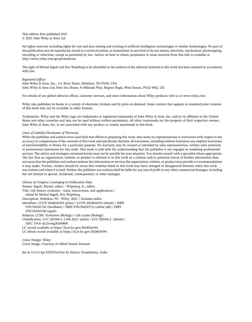 Preview page 6 of Life History Evolution By Michal Segoli, Eric Wajnberg