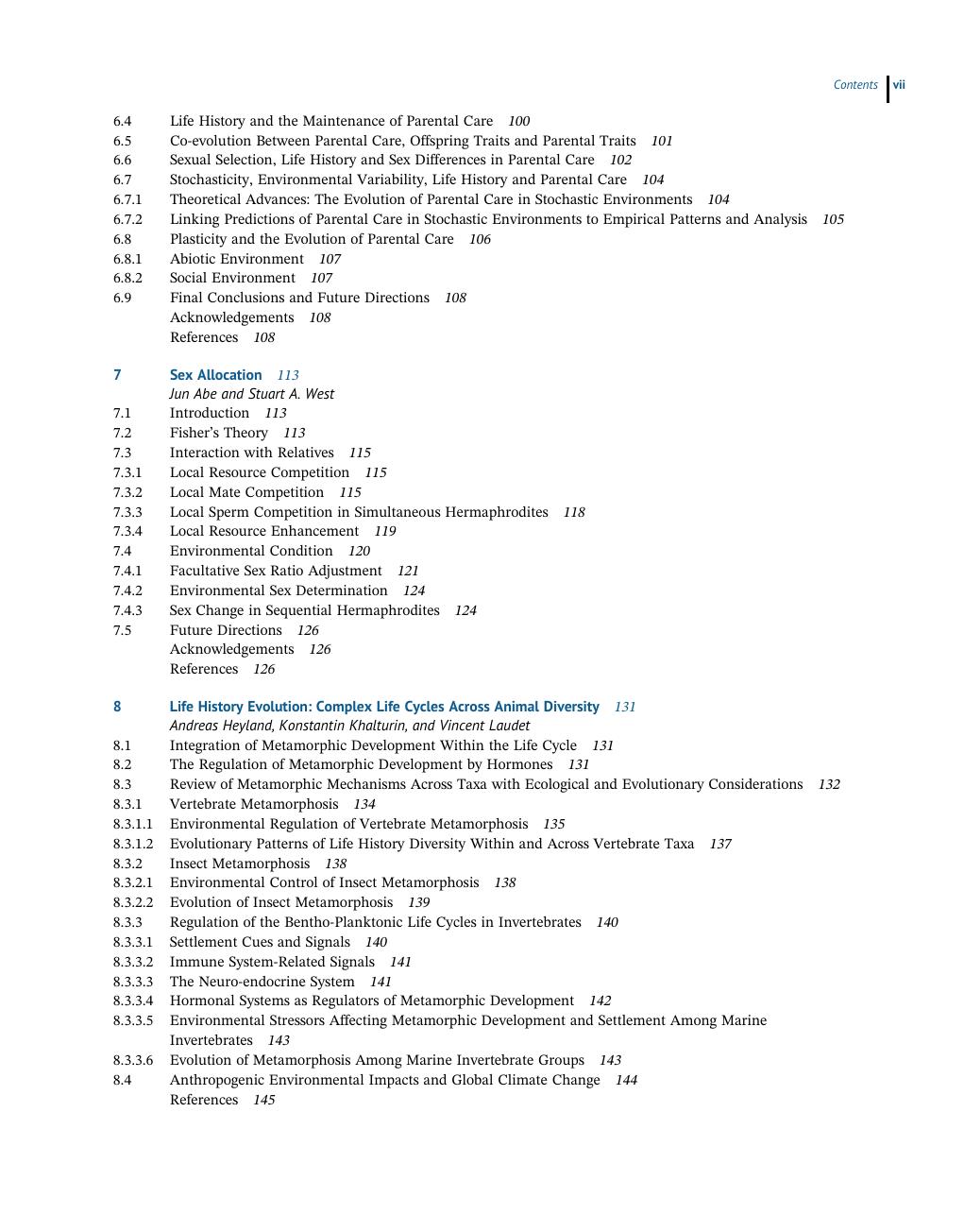 Preview page 9 of Life History Evolution By Michal Segoli, Eric Wajnberg