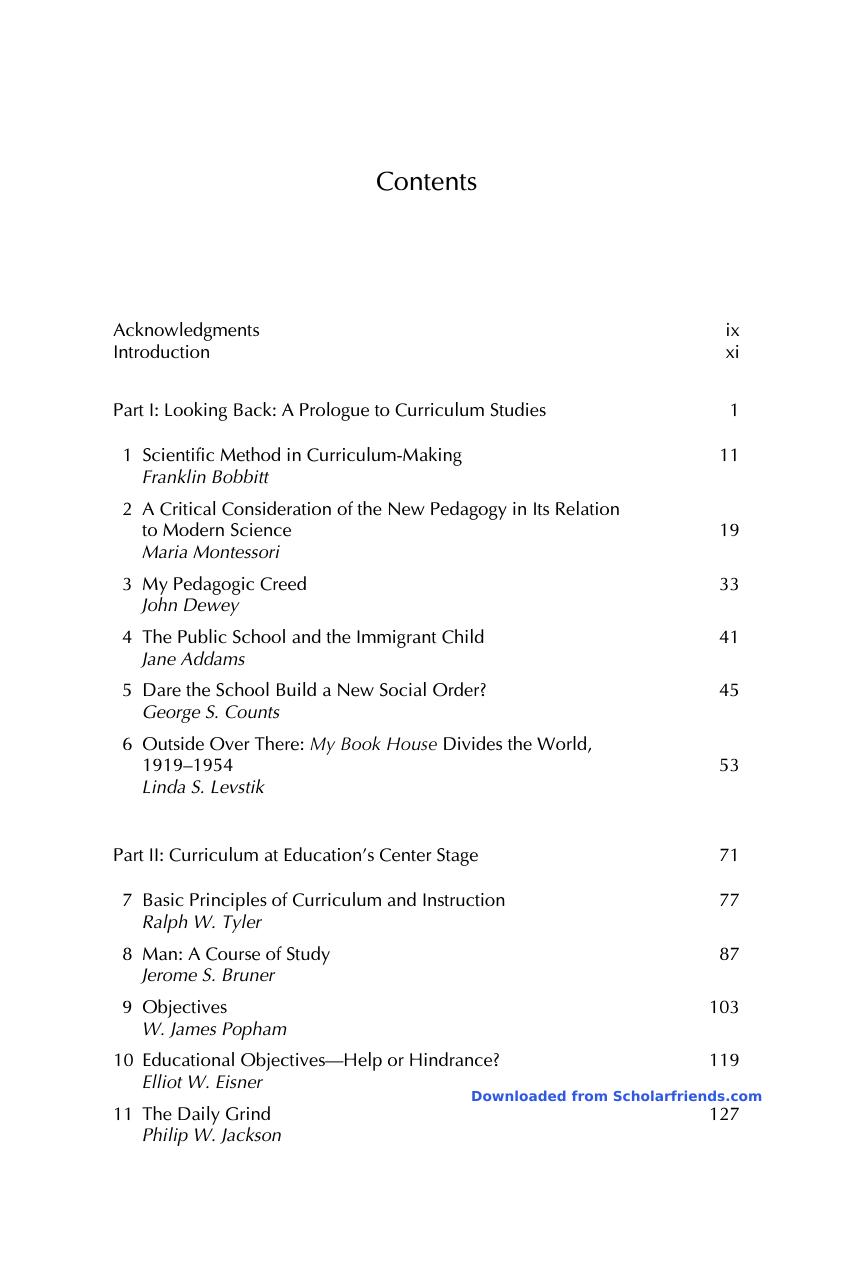Preview page 6 of The curriculum studies reader 6th edition by david j flinders, stephen j thornton