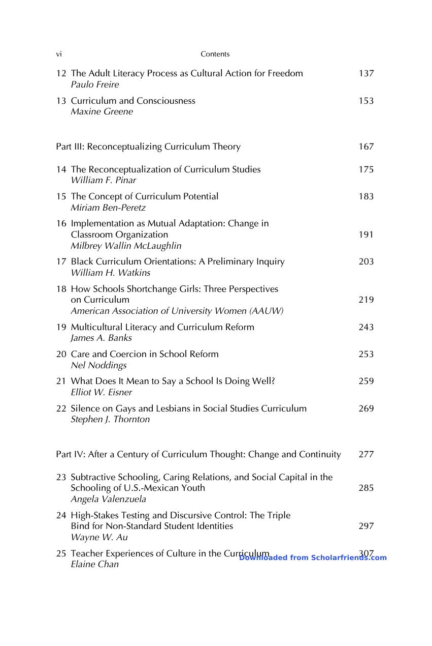 Preview page 7 of The curriculum studies reader 6th edition by david j flinders, stephen j thornton