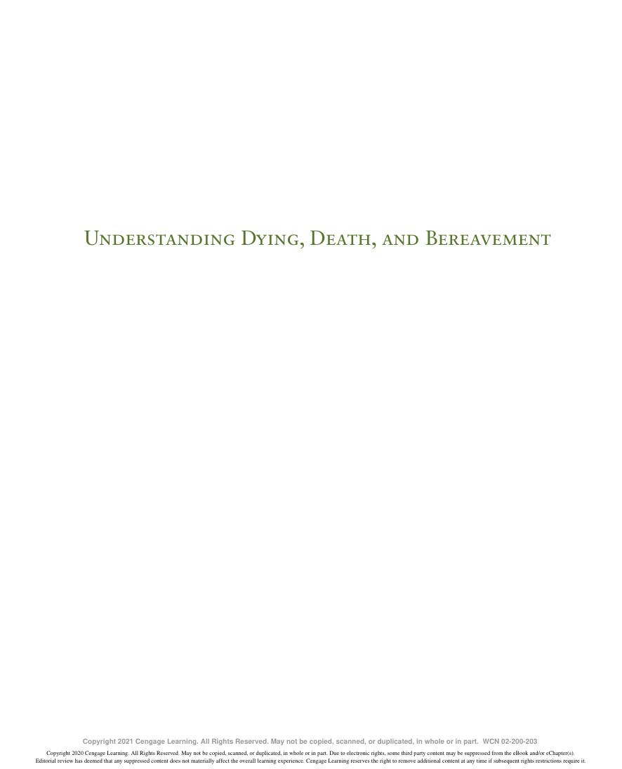 Preview page 2 of Understanding Dying Death and Bereavement 9th Edition By George E. Dickinson Michael R. Leming