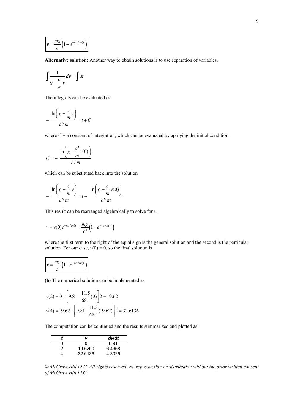 Preview page 9 of Solutions Manual for Applied Numerical Methods with MATLAB for Engineers and Scientists, 5th Edition Chapra