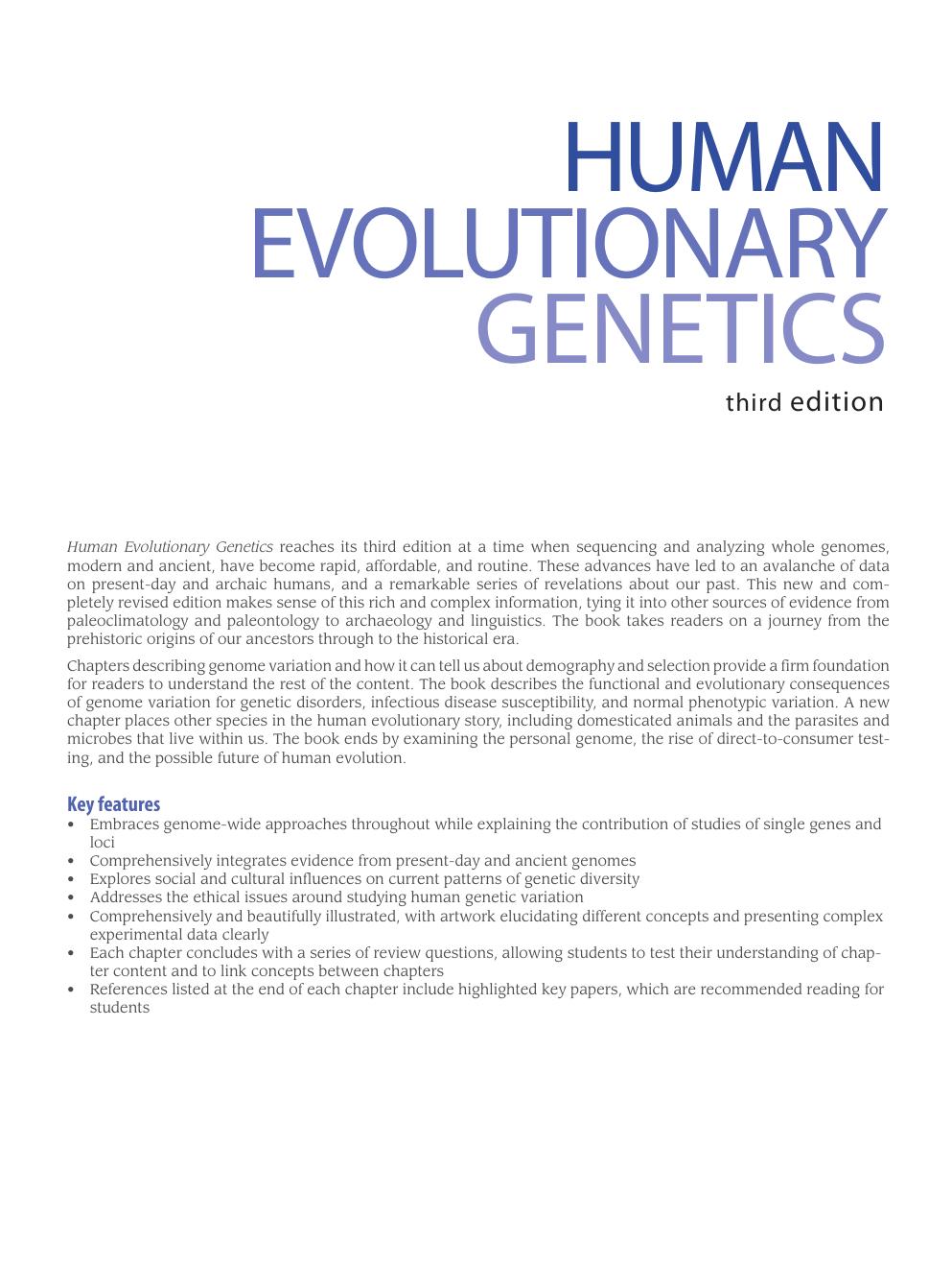 Preview page 2 of Human Evolutionary Genetics 3rd Edition By Mark Jobling, Edward Hollox