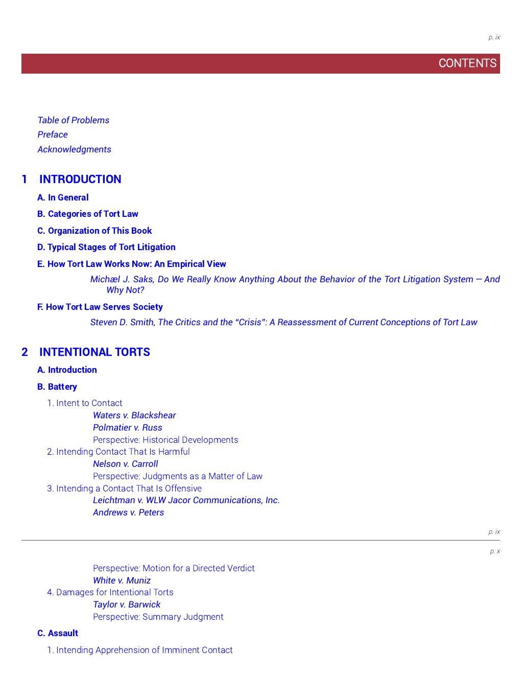 Preview page 8 of Basic Tort Law Cases, Statutes, and Problems 6th Edition By Arthur Best, David Barnes, Nicholas Kahn-Fogel