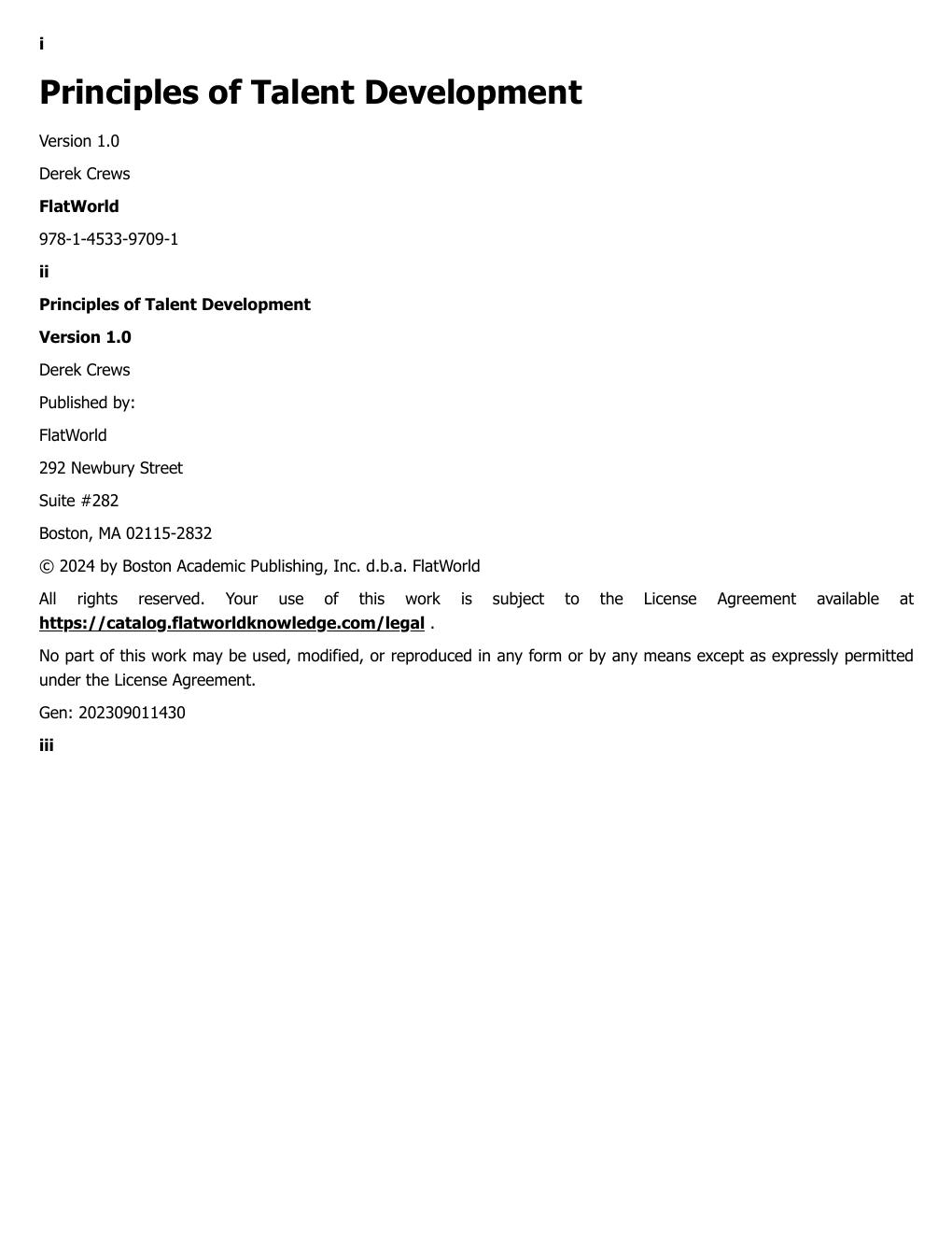 Preview page 2 of Principles of Talent Development Version 1.0 By Derek Crews