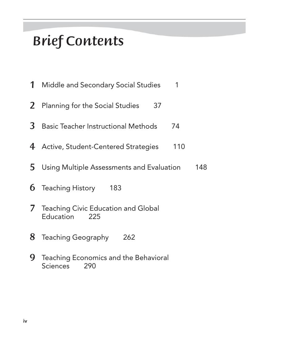 Preview page 6 of A Practical Guide to Middle and Secondary Social Studies 4th Edition By June Chapin