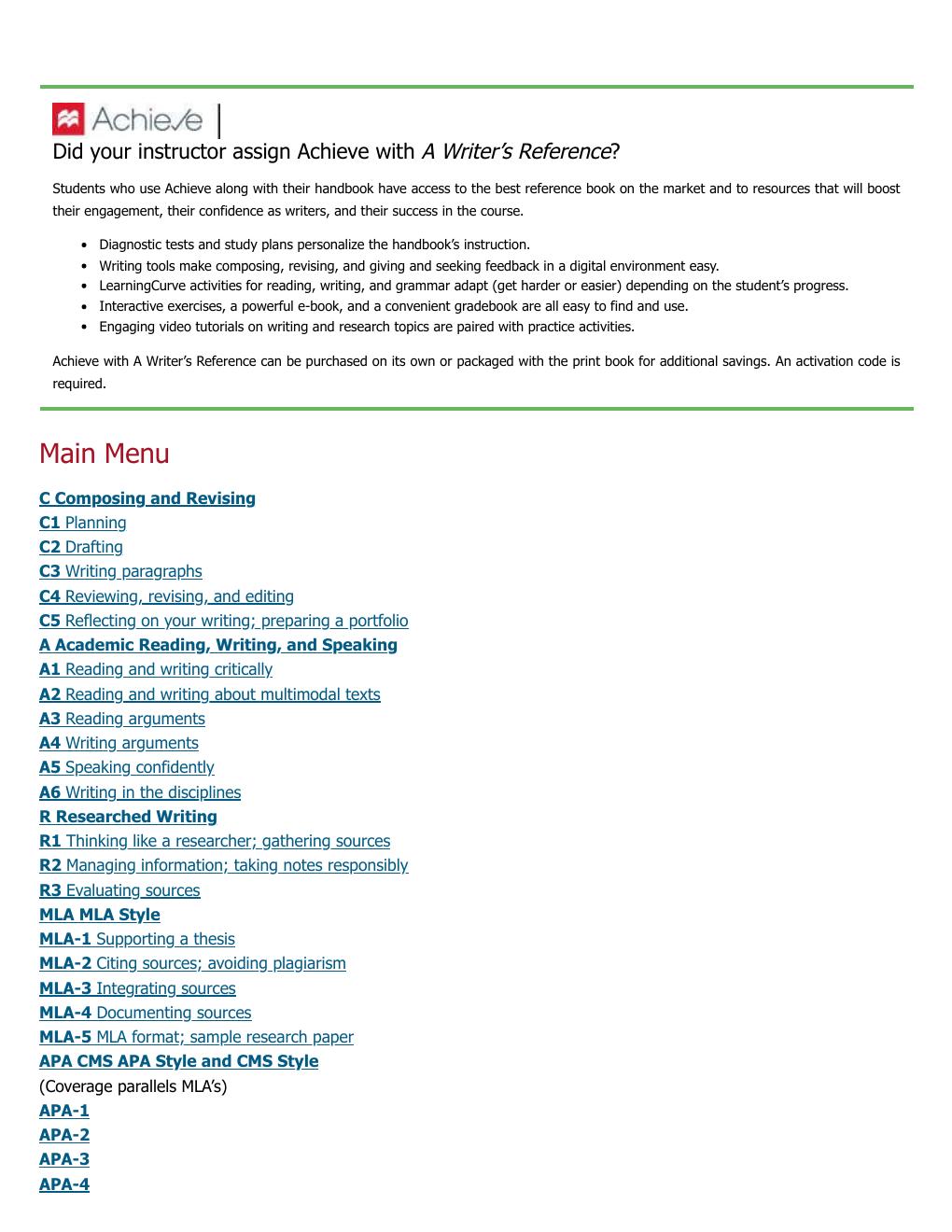 Preview page 5 of A Writer's Reference with 2021 MLA Update 10th Edition By Diana Hacker, Nancy Sommers