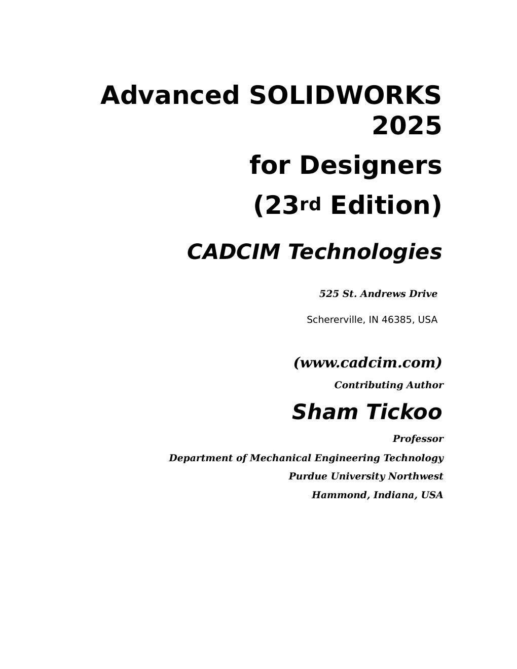 Preview page 8 of Advanced SOLIDWORKS 2025 for Designers 23rd Edition By Sham Tickoo