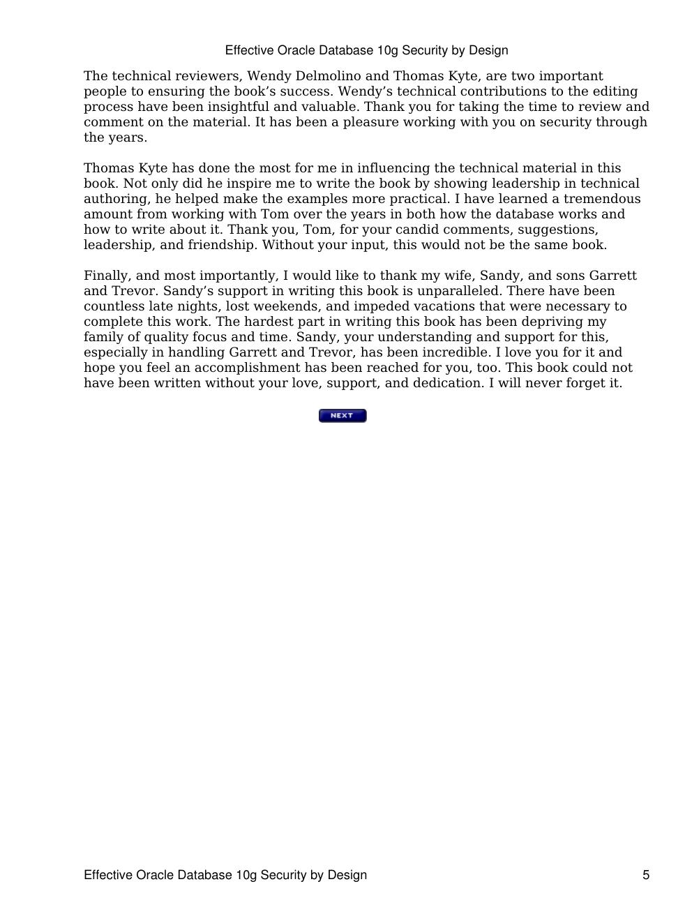 Preview page 5 of Effective Oracle Database 10g Security by Design 1st Edition By David Knox