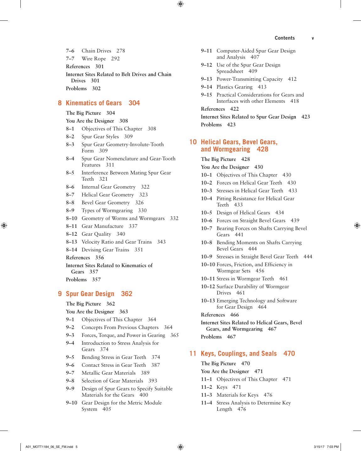 Preview page 6 of Machine Elements in Mechanical Design 6th Edition By Robert Mott, Edward Vavrek, Jyhwen Wang