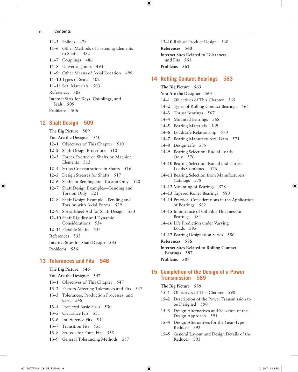 Preview page 7 of Machine Elements in Mechanical Design 6th Edition By Robert Mott, Edward Vavrek, Jyhwen Wang