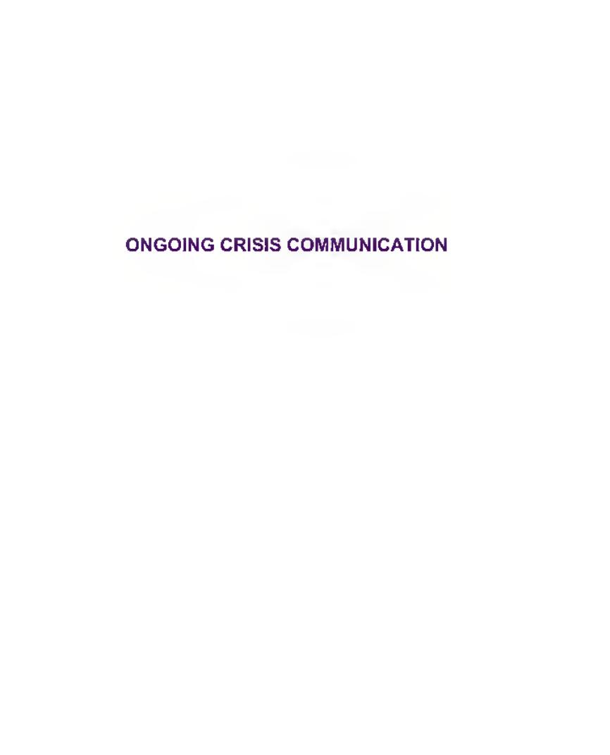 Preview page 2 of Ongoing Crisis Communication Planning, Managing, and Responding 5th Edition By Timothy Coombs