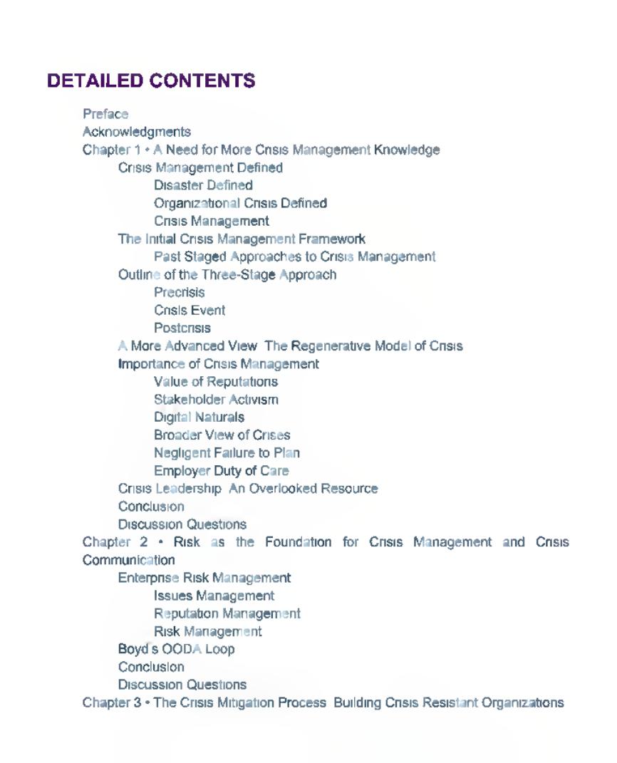 Preview page 9 of Ongoing Crisis Communication Planning, Managing, and Responding 5th Edition By Timothy Coombs