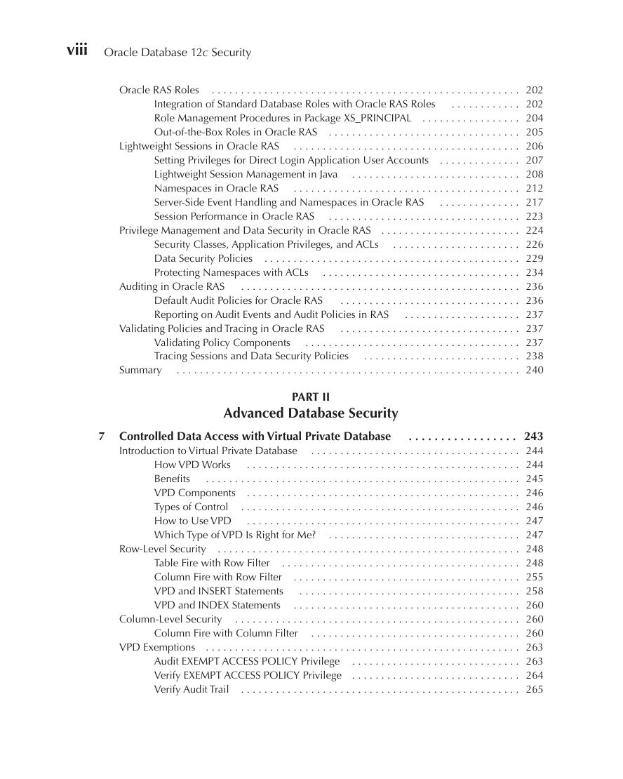Preview page 9 of Oracle Database 12c Security 1st Edition By Scott Gaetjen, David Knox, William Maroulis