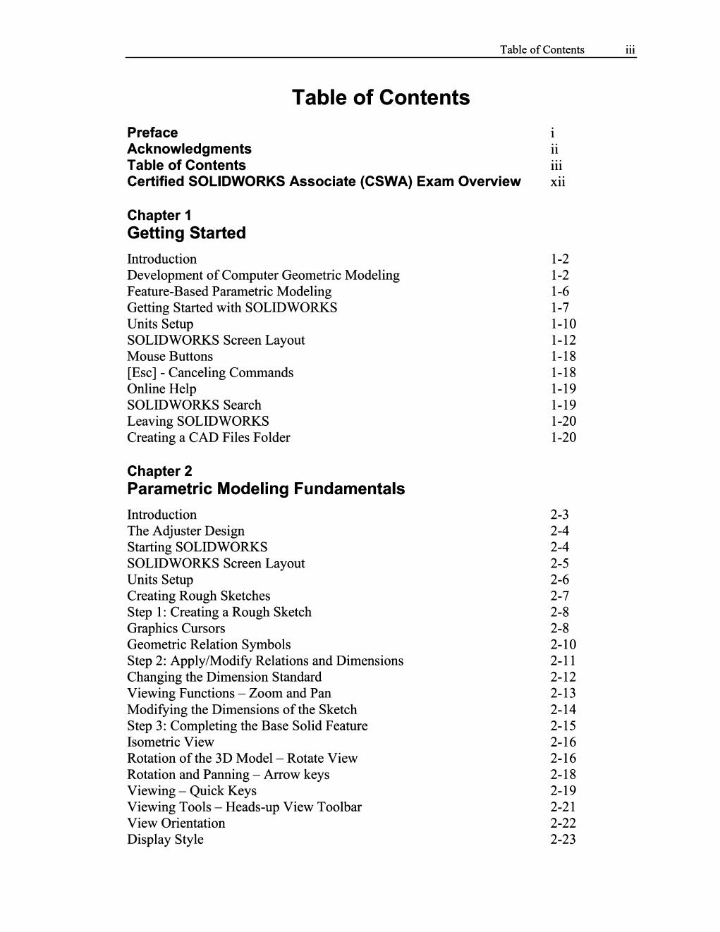 Preview page 7 of Parametric Modeling with SOLIDWORKS 2025 By Randy Shih, Paul Schilling