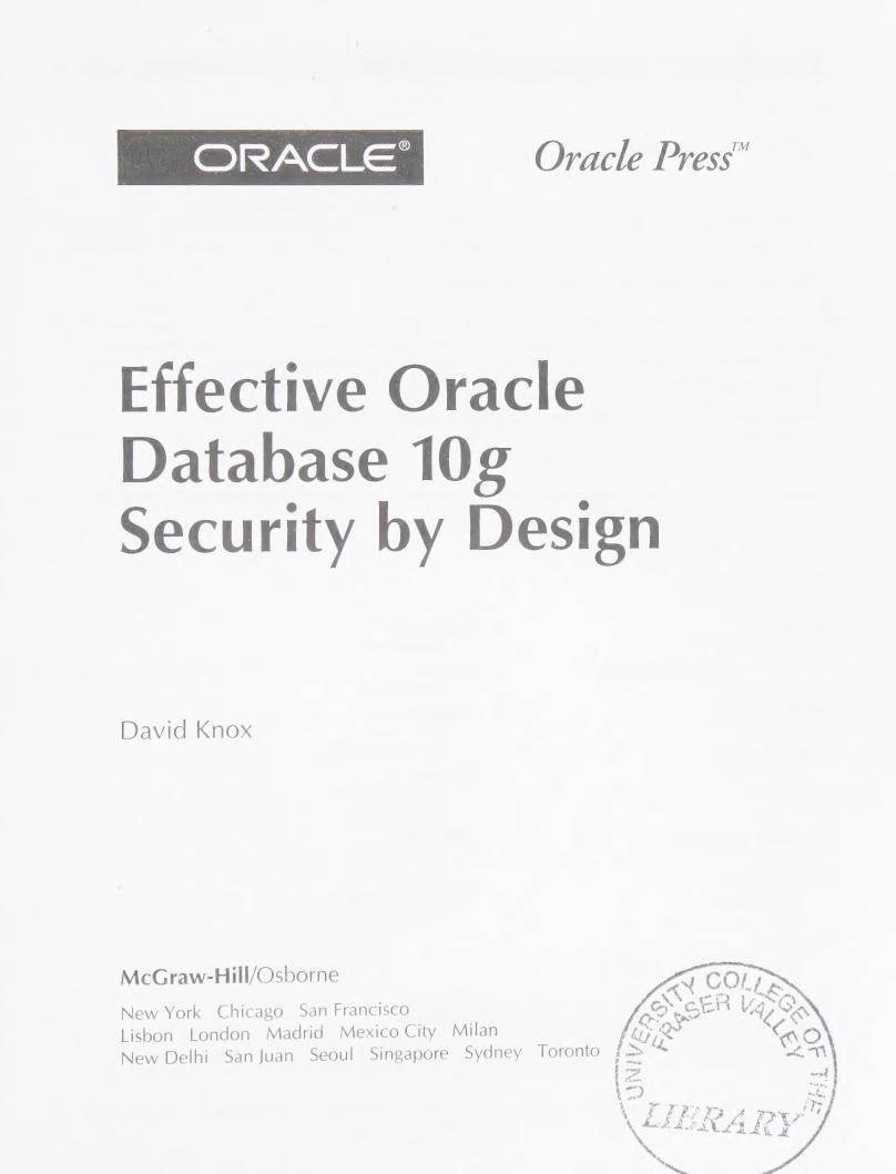 Preview page 4 of Effective Oracle Database 10g Security by Design 1st Edition By David Knox