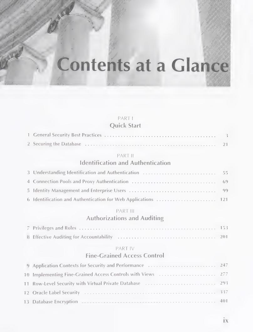 Preview page 10 of Effective Oracle Database 10g Security by Design 1st Edition By David Knox