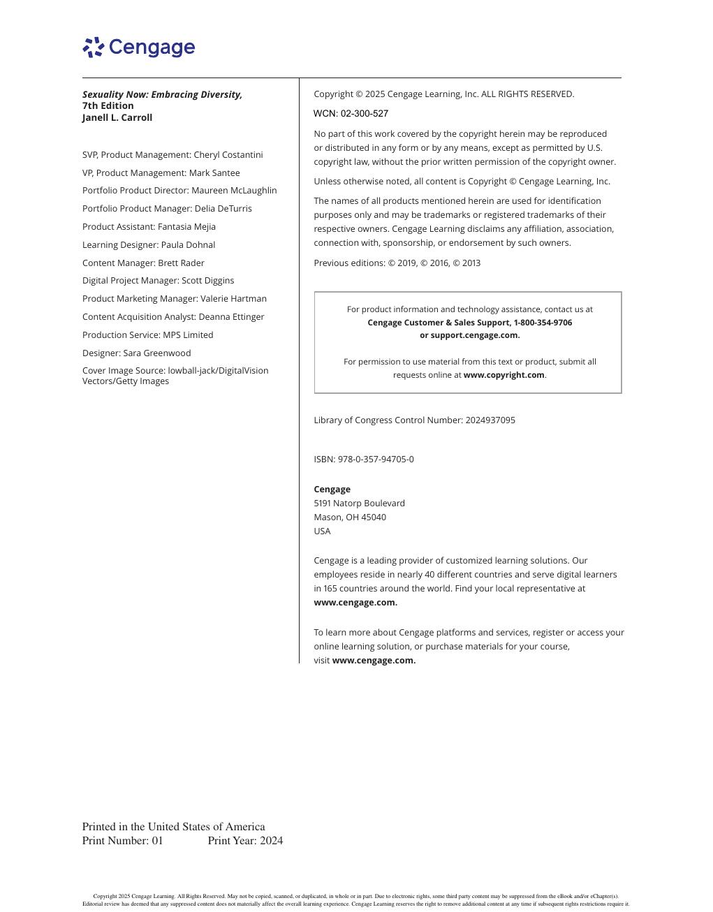 Preview page 4 of Sexuality Now Embracing Diversity 7th Edition By Janell Carroll