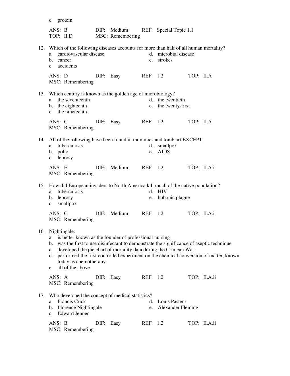 Preview page 3 of Test Bank for  Microbiology An Evolving Science, 3rd Edition, John Foster & Joan Slonczewski Chapter 1-28