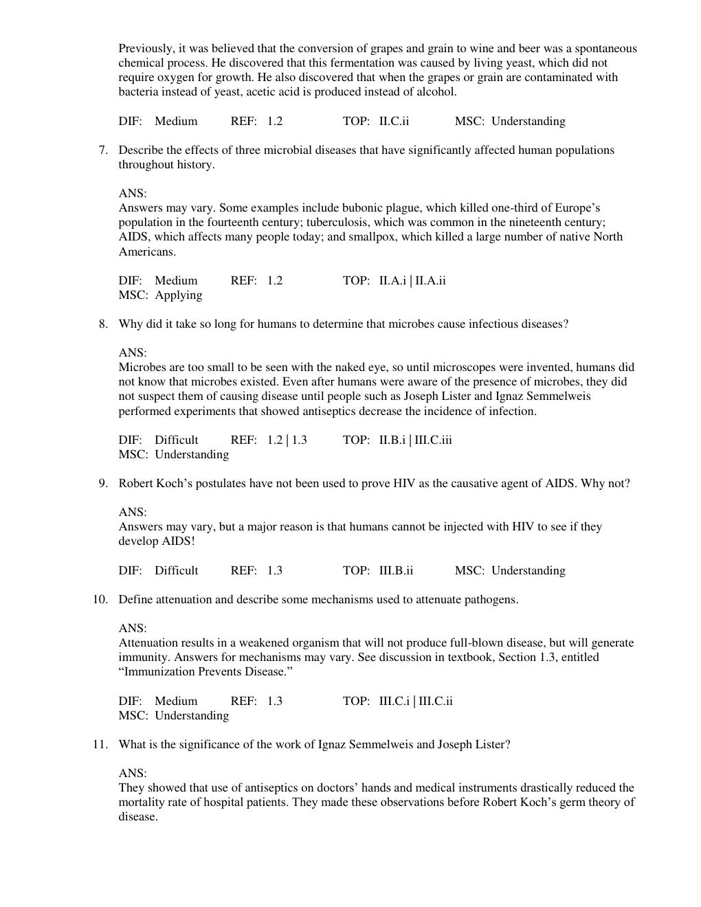 Preview page 10 of Test Bank for  Microbiology An Evolving Science, 3rd Edition, John Foster & Joan Slonczewski Chapter 1-28