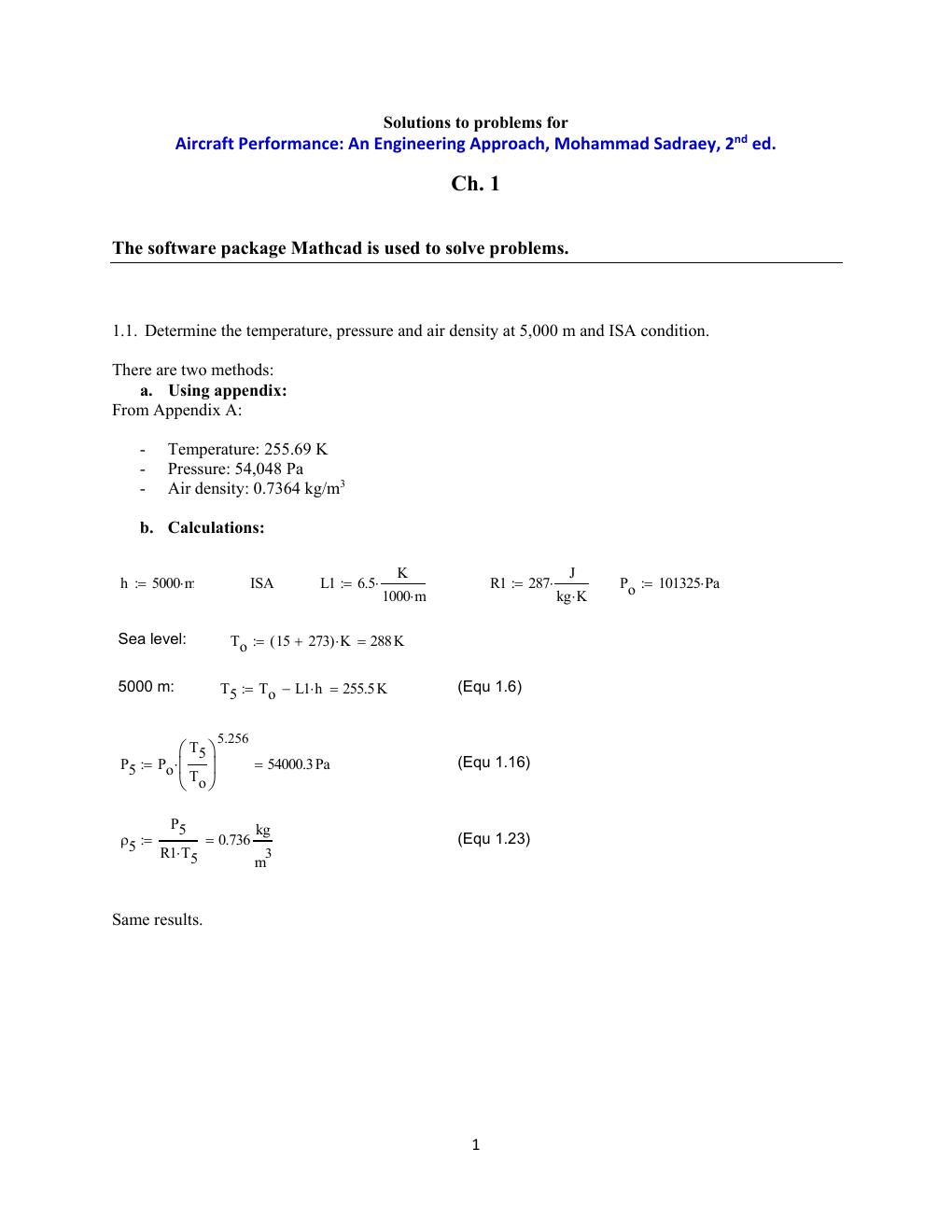 Preview page 2 of Solution Manual For Aircraft Performance, An Engineering Approach 2nd Edition by Mohammad H. Sadraey All Chapters 1- 10