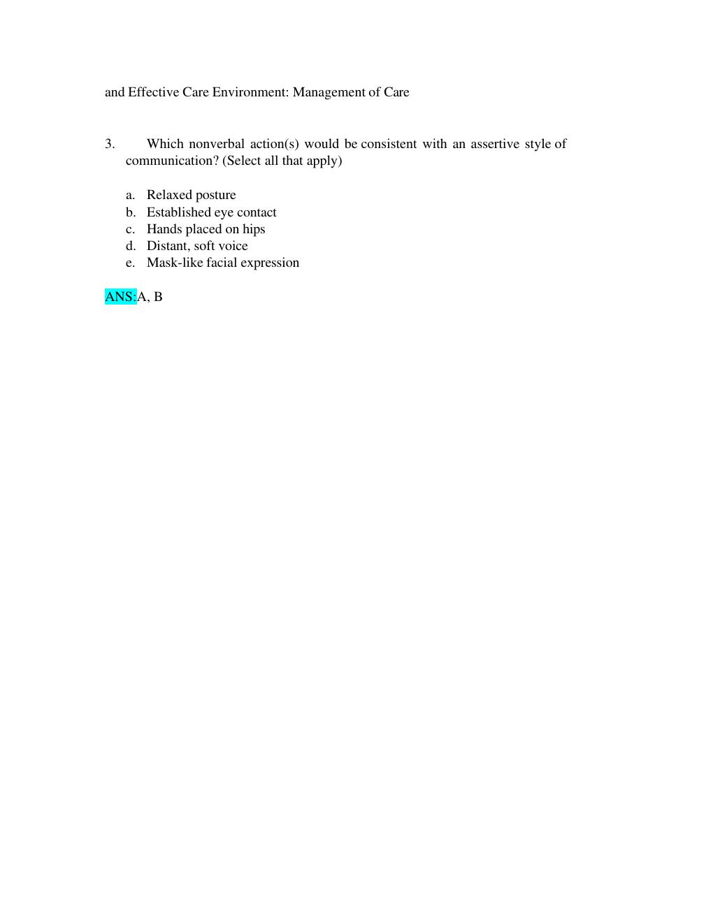 Preview page 5 of TEST BANK Communication in Nursing 8th Edition Julia Balzer Riley