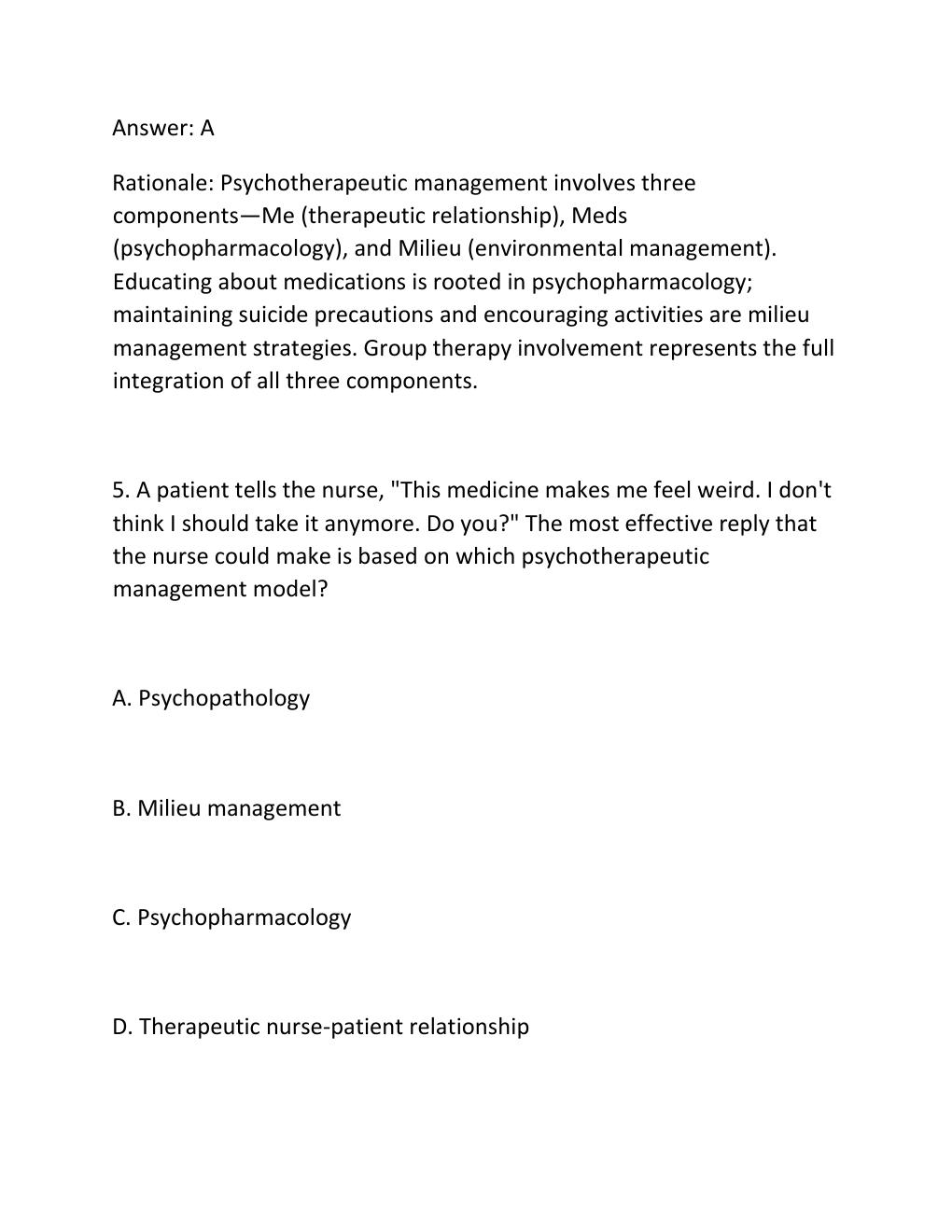 Preview page 5 of KELTNER'S PSYCHIATRIC NURSING, 9TH EDITION (STEELE) Comprehensive Test Bank