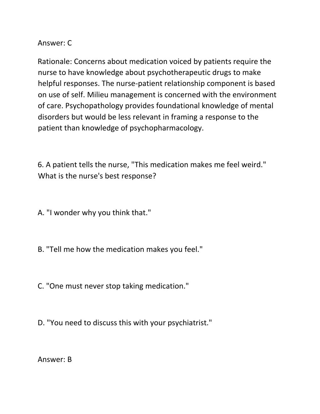 Preview page 6 of KELTNER'S PSYCHIATRIC NURSING, 9TH EDITION (STEELE) Comprehensive Test Bank