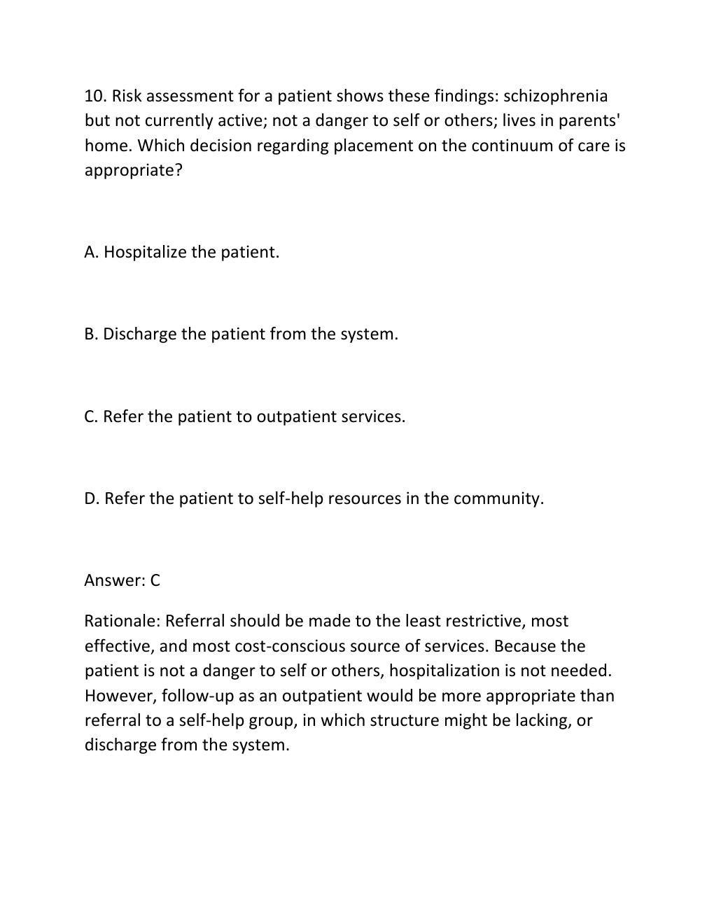 Preview page 10 of KELTNER'S PSYCHIATRIC NURSING, 9TH EDITION (STEELE) Comprehensive Test Bank