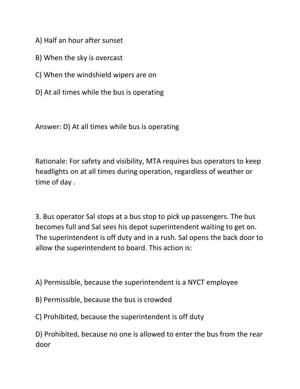 Preview page 2 of MTA DISPATCHER EXAM Complete Practice Test Bank