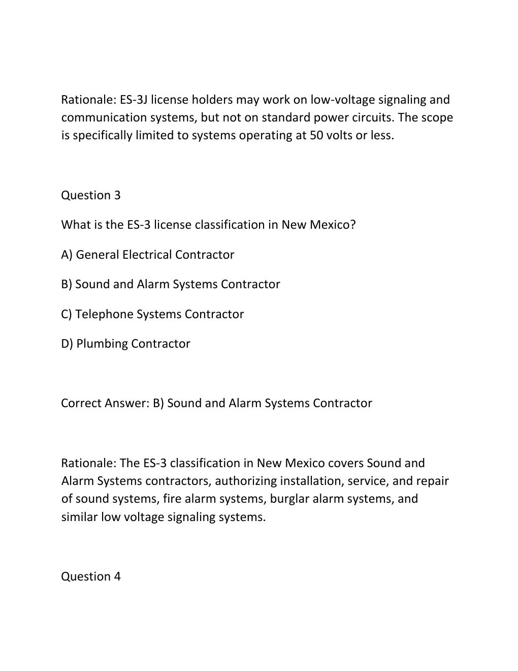 Preview page 3 of NEW MEXICO LOW VOLTAGE JOURNEYMAN ES3J – COMPLETE TEST BANK Certification Exam