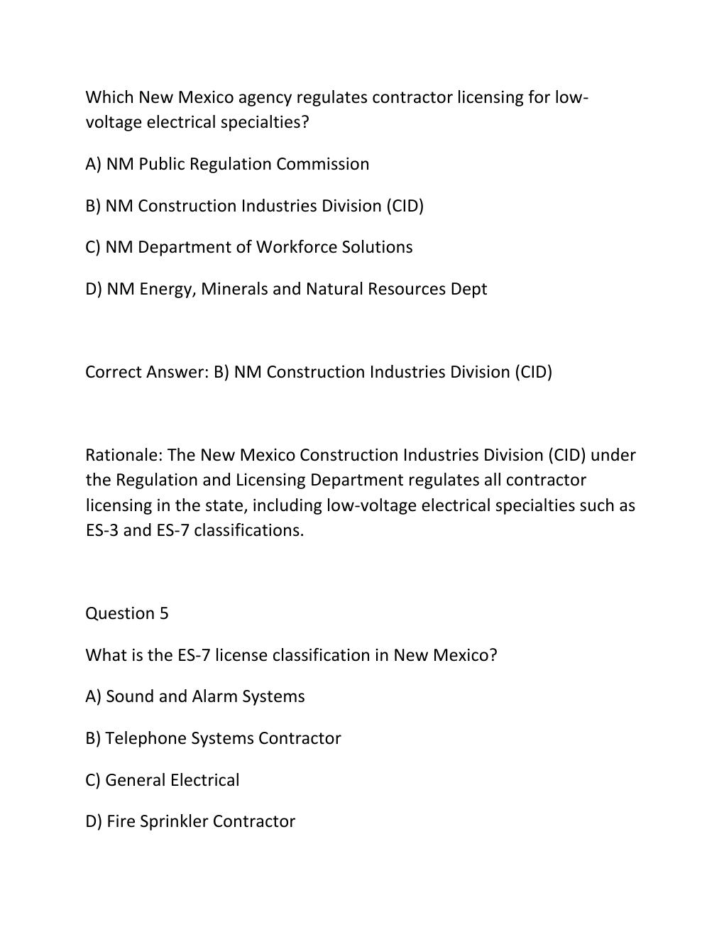 Preview page 4 of NEW MEXICO LOW VOLTAGE JOURNEYMAN ES3J – COMPLETE TEST BANK Certification Exam