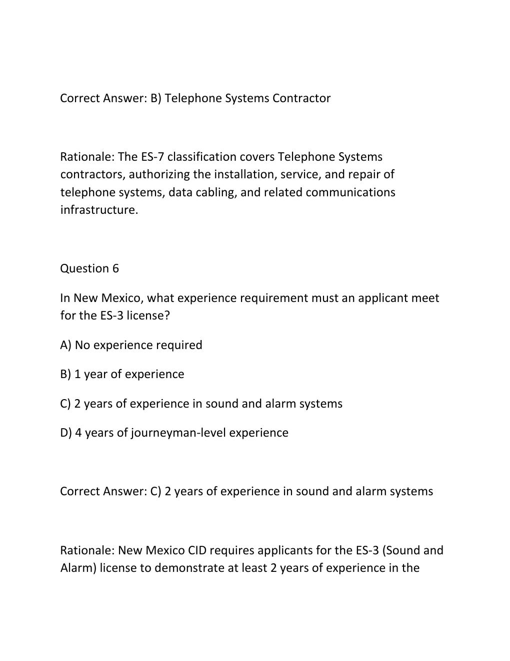 Preview page 5 of NEW MEXICO LOW VOLTAGE JOURNEYMAN ES3J – COMPLETE TEST BANK Certification Exam