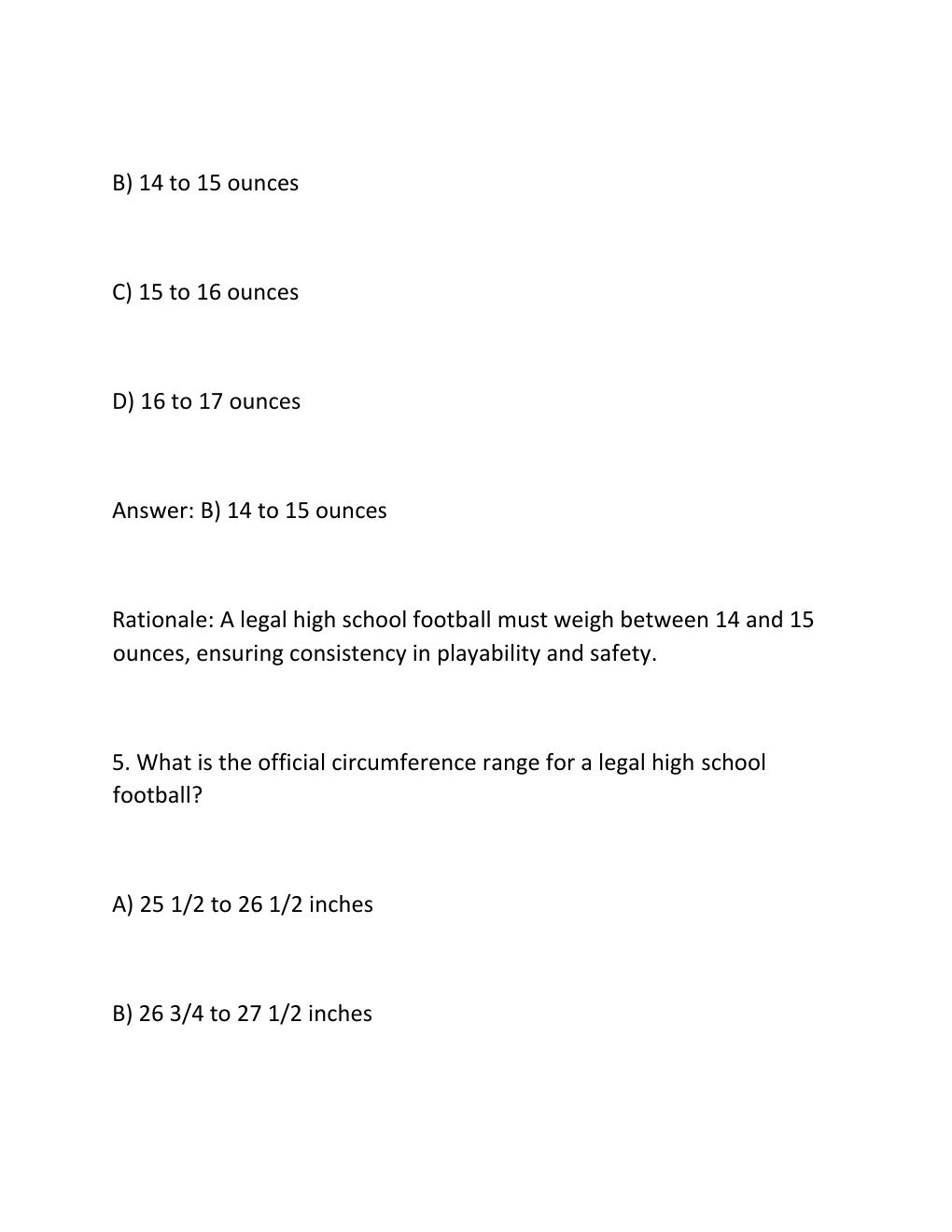 Preview page 4 of NFHS FOOTBALL EXAM  – COMPLETE STUDY GUIDE 300 Practice Questions with Verified .